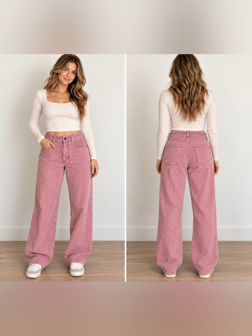 BDG Urban Outfitters Pink Corduroy High Rise Baggy Pants Size 31